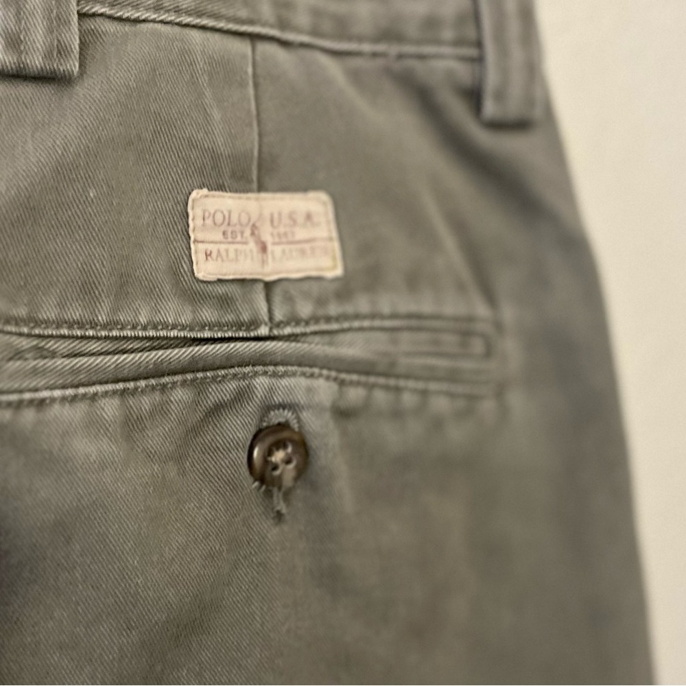 Polo Ralph Lauren Classic Preppy Casual Cotton Green Chino Pant Mens Size 38x30 - Picture 3 of 7